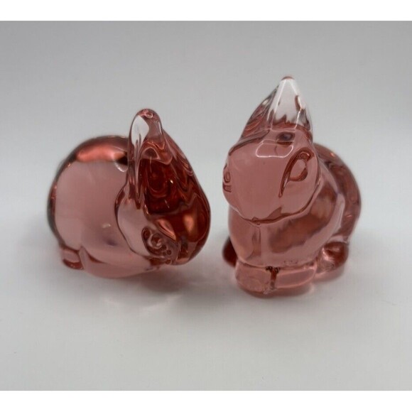 Heisey by Dalzell Pink Set of 2 HCA Baby Bunny Rabbits Head Up & Head Down - Picture 1 of 15